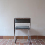 4 chaises marcel breuer b32 bauhaus cantilever chrome velours bleu vintage anées 80 mid century moderniste
