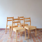 4 chaises scandinave bistrot vintage ecolier bois clair