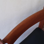 4 chaises teck h w klein Bramin Mobler made in denmark skai noir annees 70