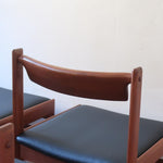 4 chaises teck h w klein Bramin Mobler made in denmark skai noir annees 70