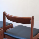 4 chaises teck h w klein Bramin Mobler made in denmark skai noir annees 70