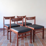 4 chaises teck h w klein Bramin Mobler made in denmark skai noir annees 70