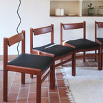 4 chaises teck h w klein Bramin Mobler made in denmark skai noir annees 70