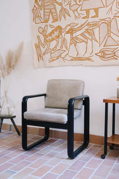 4 fauteuil hombre rosenthal burkhard vogtherr années 70 vintage skaï gris noir moderniste design cuir