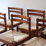 6 chaises paillées paillage vintage palissandre ferme charlotte perriand dordogne noyer