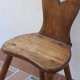 chaise ferme brutaliste alsacienne vintage hêtre coeur tabouret