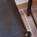 chaise vintage bistrot scandinave charlotte perriand marron skaï brutaliste meribel
