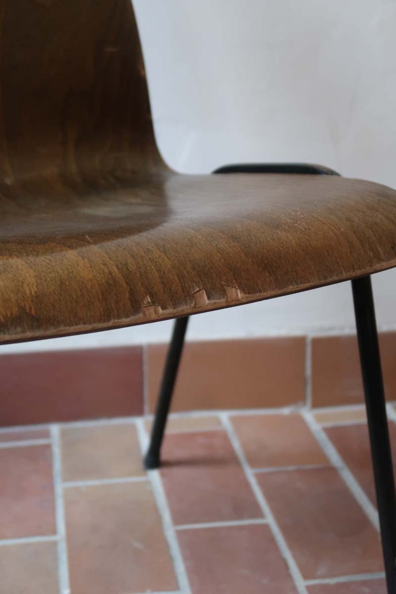 chaise vintage empilable 80 pierre guarriche papyrus baumann
