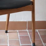fauteuil bureau chaise skaï teck scandinave danois vintage mid century 