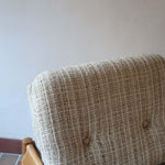 fauteuil scandinave vintage danois années 70 laine tweed beige 