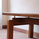 grande table basse bois massif vintage escamotable brutaliste pierre chapo charlotte perriand