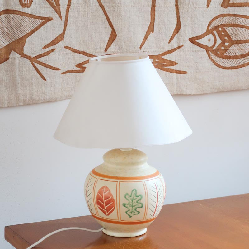 lampe poser chevet vintage peint main floral made in portugal