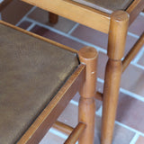 paire 2 chaises bistrot skaï brun vintage 