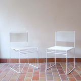 paire 2 chaises blanche spaghetti Giandomenico Belotti Alias 1980