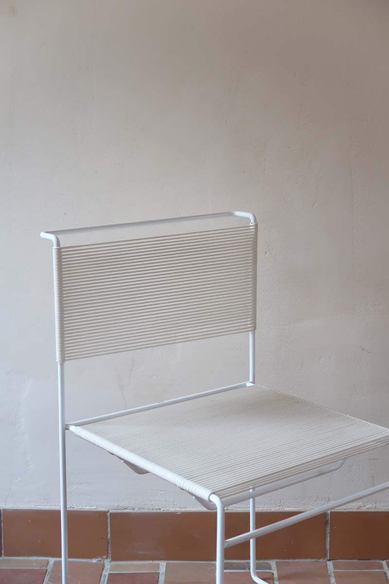 paire 2 chaises blanche spaghetti Giandomenico Belotti Alias 1980