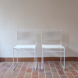 paire 2 chaises blanche spaghetti Giandomenico Belotti Alias 1980