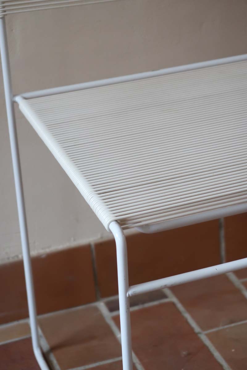 paire 2 chaises blanche spaghetti Giandomenico Belotti Alias 1980