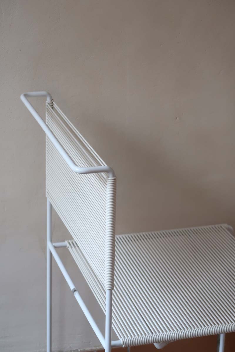 paire 2 chaises blanche spaghetti Giandomenico Belotti Alias 1980