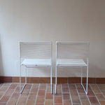 paire 2 chaises blanche spaghetti Giandomenico Belotti Alias 1980