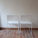 paire 2 chaises blanche spaghetti Giandomenico Belotti Alias 1980