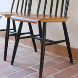 paire 2 chaises fanett ilmari tapiovaara vintage hêtre design scandinave