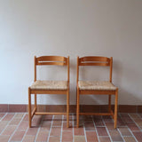 paire 2 chaises paillées rustique vintage corde ferme