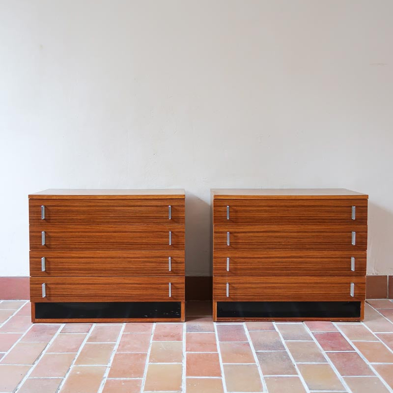 paire de commode moderniste scandinave vintage bois chevet