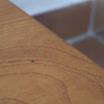table basse scandinave vintage danois bois teck nervure pied compas