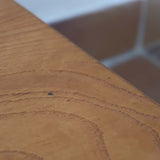 table basse scandinave vintage danois bois teck nervure pied compas