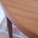 table manger ronde scandinave danois rallonges extensible double papillon vintage années 70 teck massif bois pieds compas fuselé