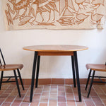 table ronde vintage pierre guariche bois pieds compas scandinave ilmari tapiovaara