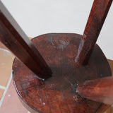 tabouret traite chevet tripode vintage bois ferme pierre chapo