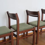4 chaises vintage baumann scandinave velours vert design moderniste
