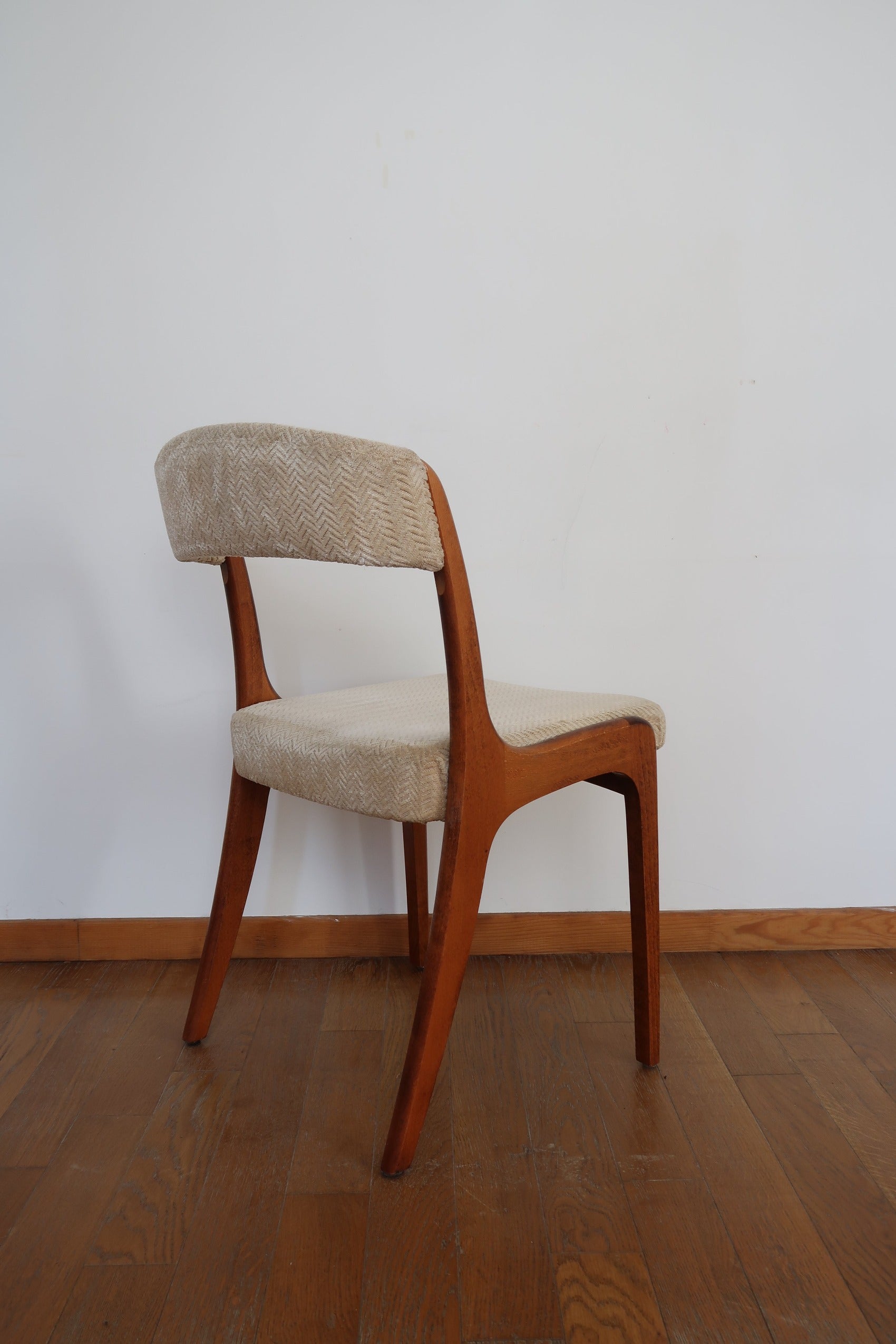 Lot De 6 Chaises Gondoles Self Esprit Baumann, Style Années 70 - Occasion, Multicolore, Bois Et Tissu