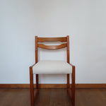 6 chaises traineau baumann tissu blanc bouclette orme massif bois clair charlotte perriand maison regain vintage scandinave