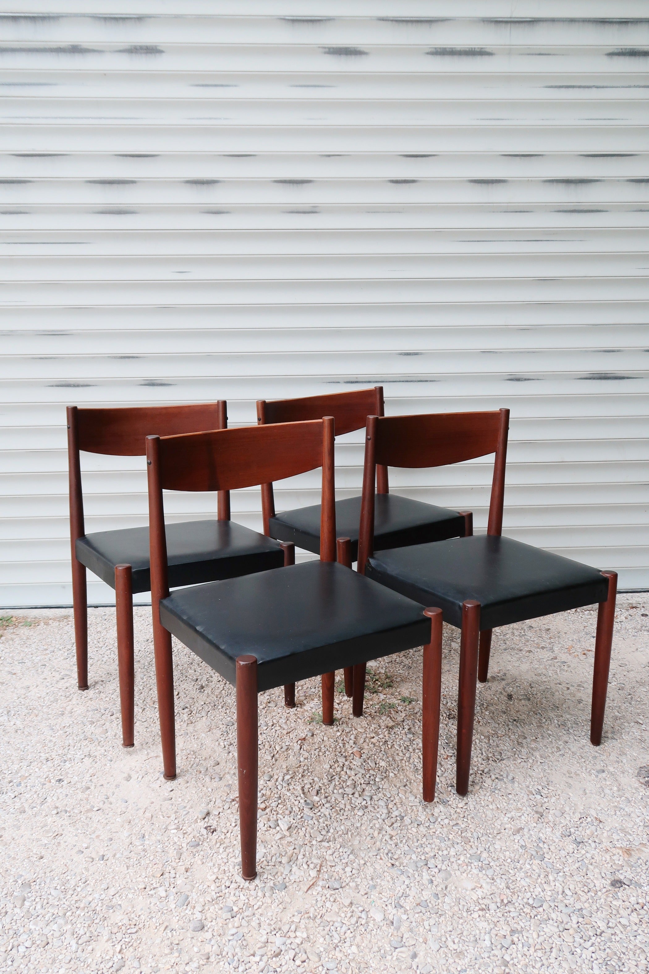 chaise scandinave frem rojle vintage bois cuir