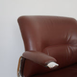 fauteuil bureau skaï cuir bordeau chaise strafor steelcase vintage chrome