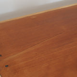 banc bas bout de canapé grande table de chevet basse meuble entrée chaussure vintage scadinave teck bois pieds compas