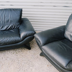 Canapé fauteuil scandinave en cuir vintage 