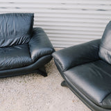 Canapé fauteuil scandinave en cuir vintage 