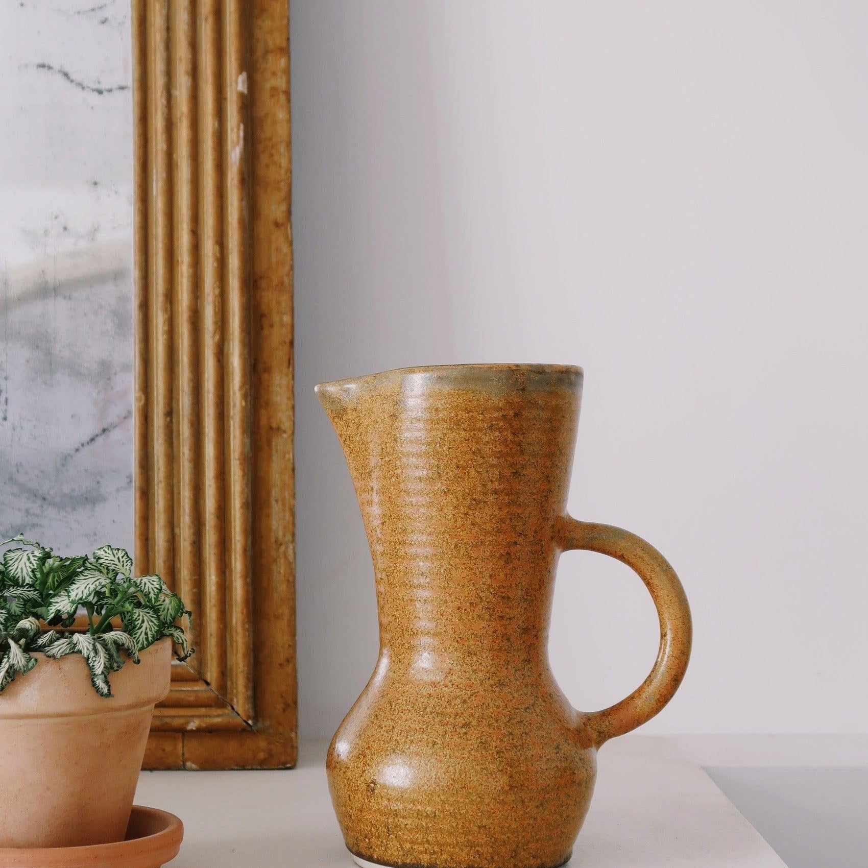carafe grès vintage cruche pichet vase ancien artisanal vintage poterie céramique
