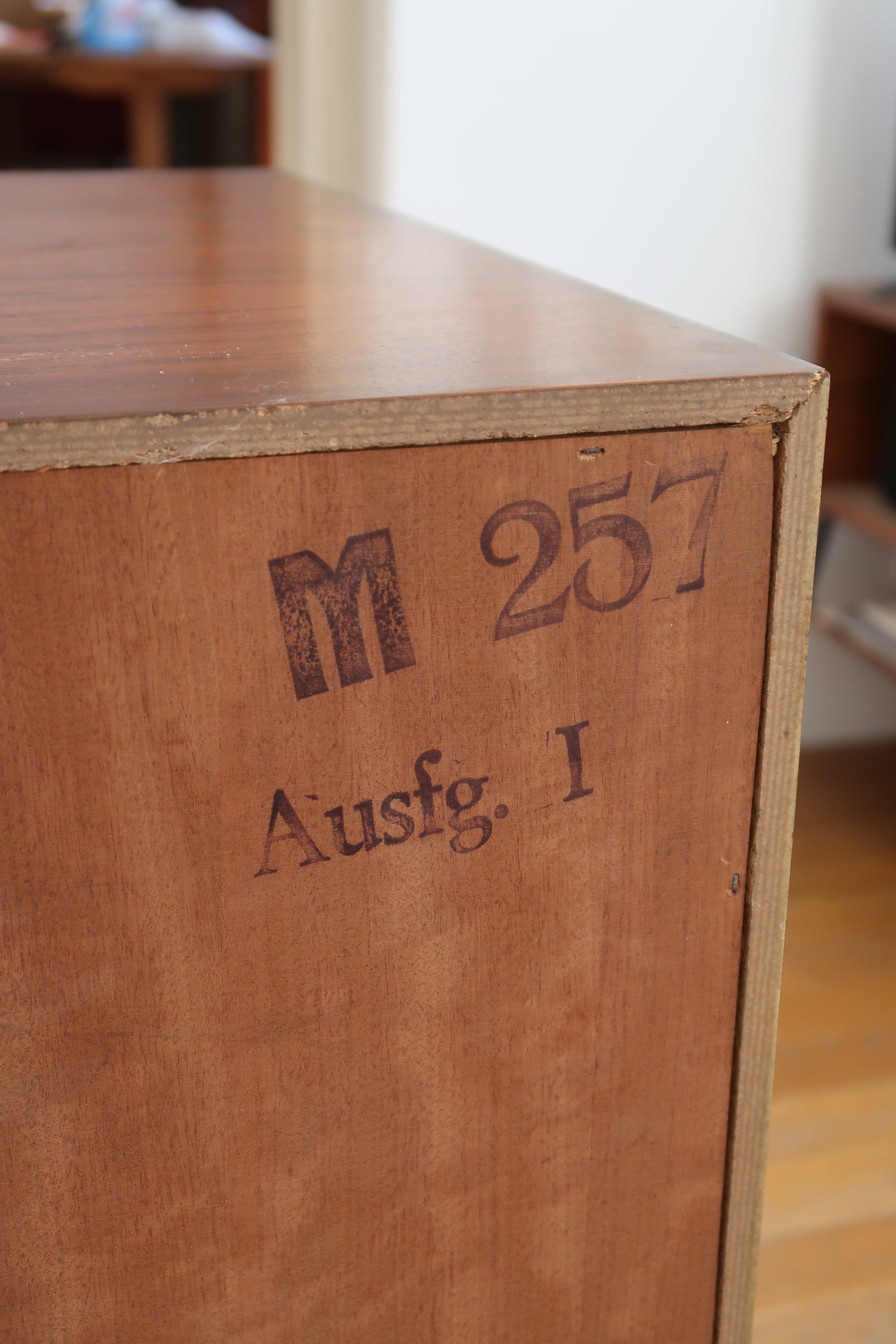 enfilade scandinave design pieds compas allemand vintage teck bois meuble tv