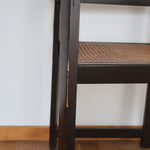 fauteuil chaise bureau traineau baumann cannage canné vintage scandinave bois bicolore 70