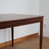 grande table basse scandinave danoise made in sweden estampillée vintage pied fuselé compas Yngvar Sandström AB seffle möbelfabrik