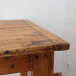 grande table de ferme vintage ancien pin massif bois