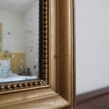 miroir Louis Philippe cadre plâtre doré glace mercure vintage