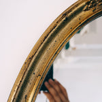 miroir ovale doré cadre plâtre vintage