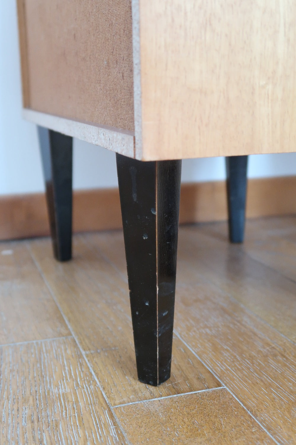 paire 2 table chevet meuble appoint vintage scandinave danois bois pieds compas