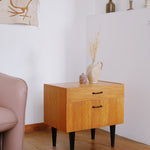 paire 2 table chevet meuble appoint vintage scandinave danois bois pieds compas