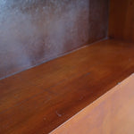 petite bibliothèque commode pied compas vintage déco meuble rangement bois ancien pin
